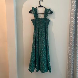 Hill House Ellie Nap Dress, Emerald Trellis